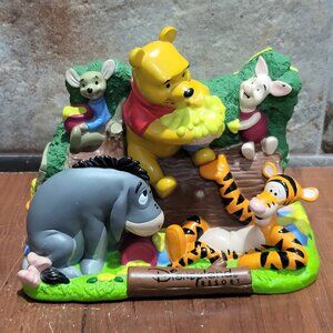 Vintage Walt Disney World Winnie the Pooh and Friends Plastic Coin Piggy Bank